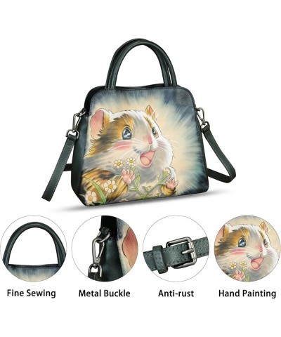 Genuine Leather Handbag for Women Hand Painted Leather Top Handle Satchel Handmade Crossbody Purse Pattern6 $52.08 Satchels