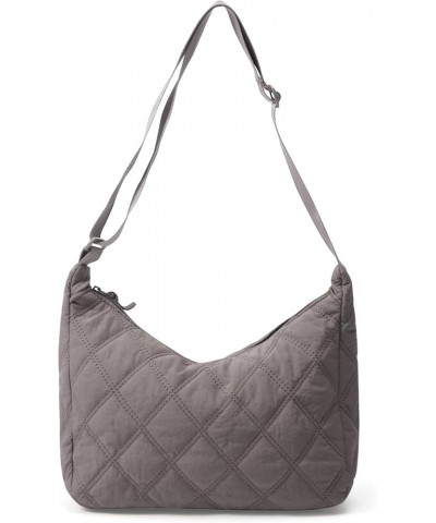 Women Large Puffy Tote Bag Quilted Down Cotton Padding Shoulder Bag Winter Warm Lightweight Handbag with Zip Style 5-grey $31...