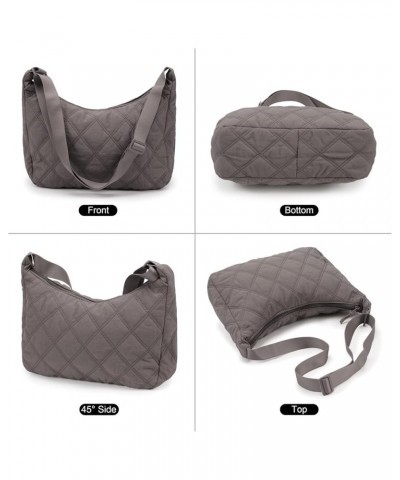 Women Large Puffy Tote Bag Quilted Down Cotton Padding Shoulder Bag Winter Warm Lightweight Handbag with Zip Style 5-grey $31...