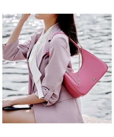 forearm bag ladies small shoulder bag black handbag crossbody leather shoulder bag Pink $34.79 Shoulder Bags