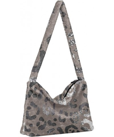 Women Boho Handbag Leopard Animal Print Elegant Foil Underarm Bag Tote Bag Shoulder Bag Crossbody Bag Fluffy Cell Phone Purse...