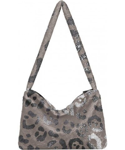 Women Boho Handbag Leopard Animal Print Elegant Foil Underarm Bag Tote Bag Shoulder Bag Crossbody Bag Fluffy Cell Phone Purse...