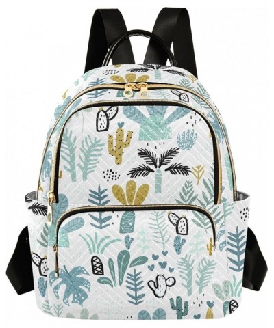 Mini Backpack Purse for Women Lightweight Girls Small Size Cactus Palm Leaves Floral School Teens College Traveling Small $14...