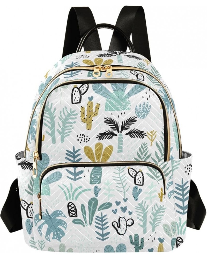 Mini Backpack Purse for Women Lightweight Girls Small Size Cactus Palm Leaves Floral School Teens College Traveling Small $14...