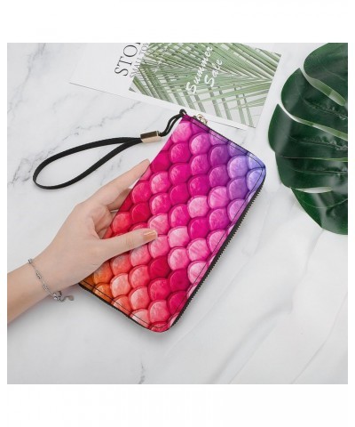 Beatiful Mermaid Fish Scale Print RFID Blocking Wallet Slim Clutch Wristlet Travel Long Purse for Women Men $24.59 Wristlets