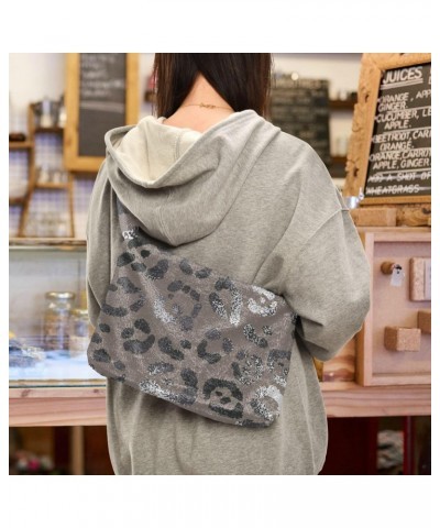 Women Boho Handbag Leopard Animal Print Elegant Foil Underarm Bag Tote Bag Shoulder Bag Crossbody Bag Fluffy Cell Phone Purse...