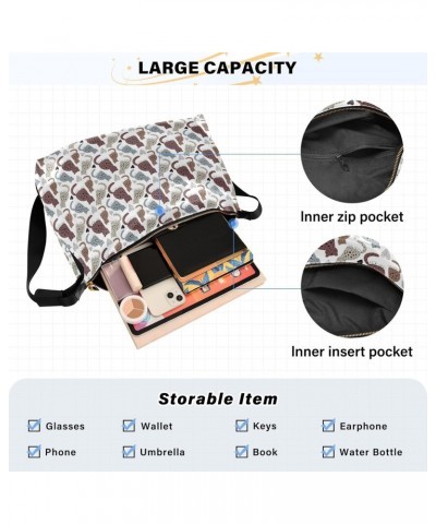 Crossbody Bag for Women Men Trendy Cartoon Dot Cats Leather Casual Hobo Shoulder Bags Purses with Adjustable Strap Fashion La...