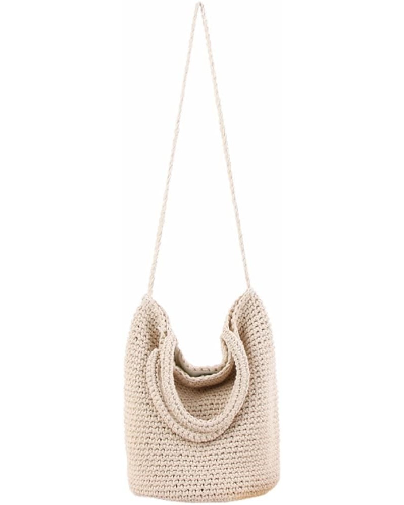 Lovely Bag Summer Straw Wallet Half Round Messenger Bag Small Mobile Phone Bag Purse Beige White $27.48 Totes