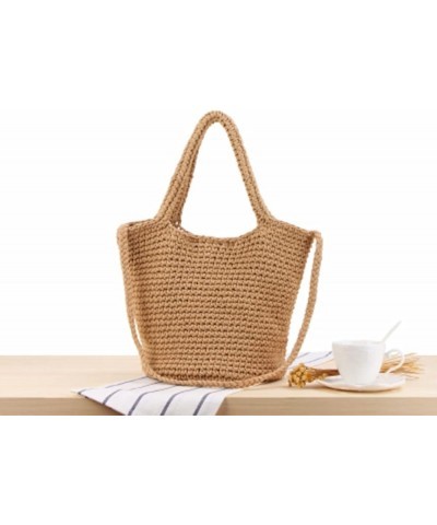 Lovely Bag Summer Straw Wallet Half Round Messenger Bag Small Mobile Phone Bag Purse Beige White $27.48 Totes