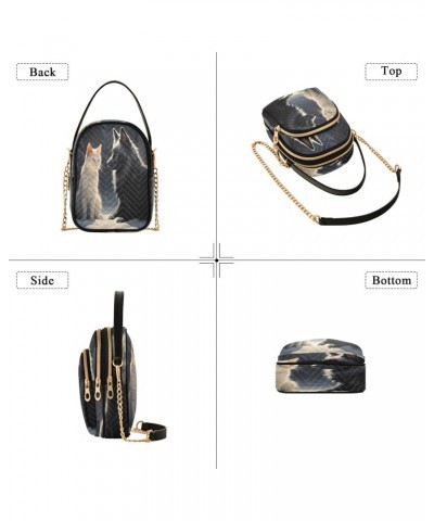 Quilted Crossbody Bags for Women,Cat and Dog Women's Crossbody Handbags Small Travel Purses Phone Bag $8.80 Crossbody Bags