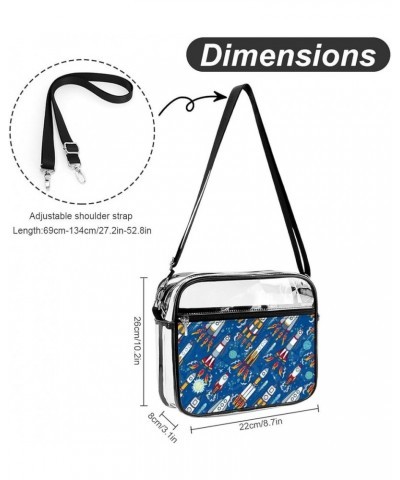 Clear Bag Stadium Approved, Clear Crossbody Purse Bag with Front Pocket for Concerts Sports Events Festivals Pattern (55) $17...