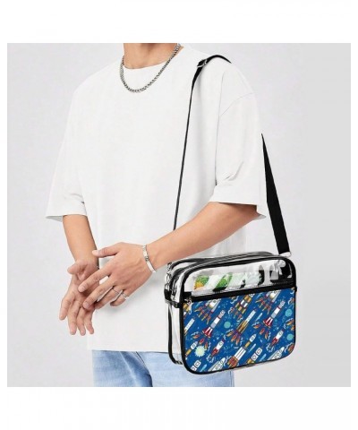 Clear Bag Stadium Approved, Clear Crossbody Purse Bag with Front Pocket for Concerts Sports Events Festivals Pattern (55) $17...