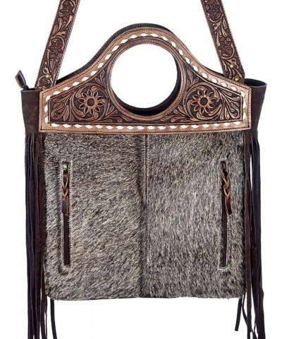 Crossbody Hand Carved Leather Fringe Purse for Women Western Handbags Purses Clutch Shoulder Bags Adbg347brahbr $36.40 Clutches