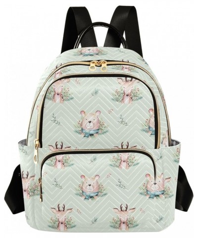 Mini Backpack for Women, Cute Wild Deer Bear Travel Backpack Purse for Ladies, Small Bookbag Daypack Shoulder Bag S Multi1193...