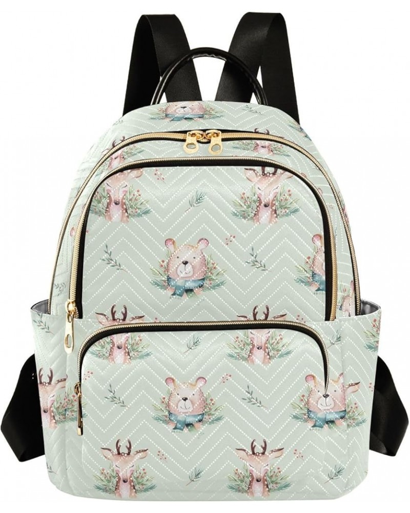 Mini Backpack for Women, Cute Wild Deer Bear Travel Backpack Purse for Ladies, Small Bookbag Daypack Shoulder Bag S Multi1193...