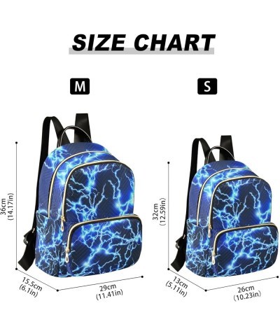 Blue Lightning Black Print Backpack for Women Shoulder Bag Lightweight Mini Backpack Casual Daypack for Travel Small(11.41'' ...