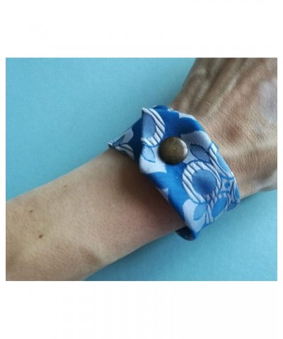 Bracelet Wristlet Dangle Tie Upcycling Handmade Ties Wristlet Dangle Blue White M $8.90 Wristlets