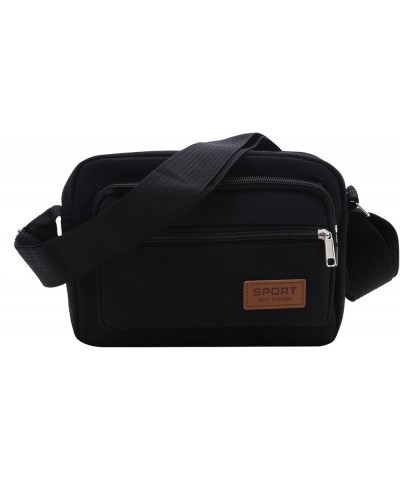 Atmneris Canvas Messenger Bag for Women Men Travel Shoulder Purse Bag Casual Crossbody Bag Vintage Satchel Bag Black $6.92 Cr...