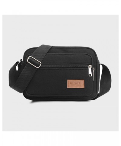 Atmneris Canvas Messenger Bag for Women Men Travel Shoulder Purse Bag Casual Crossbody Bag Vintage Satchel Bag Black $6.92 Cr...