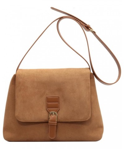 Crossbody Bags for Women Suede Vintage Messenger Bag Satchel Shoulder Bags Ladies Crossbody Handbag Brown $17.76 Crossbody Bags