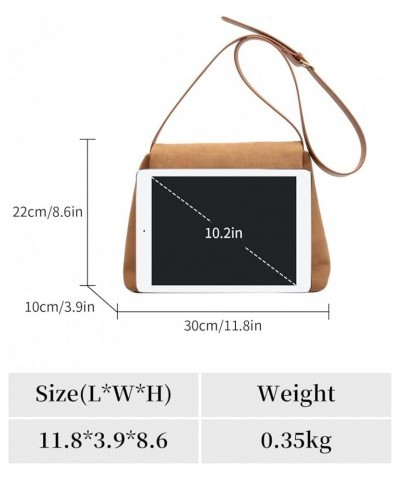 Crossbody Bags for Women Suede Vintage Messenger Bag Satchel Shoulder Bags Ladies Crossbody Handbag Brown $17.76 Crossbody Bags