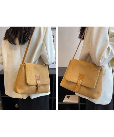 Crossbody Bags for Women Suede Vintage Messenger Bag Satchel Shoulder Bags Ladies Crossbody Handbag Brown $17.76 Crossbody Bags