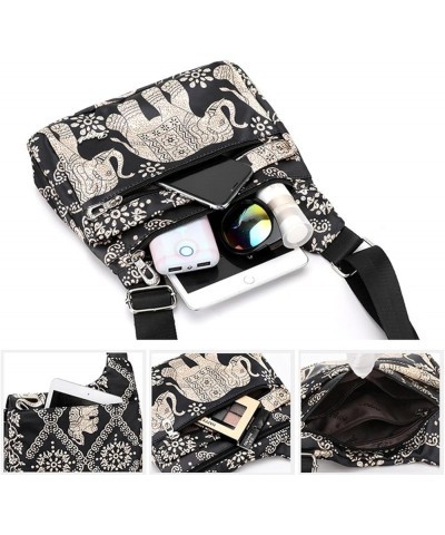 Shoulder Bag For Women Crossbody Bags Handbag Multiple Pockets Bag Nylon Messenger Purses Leaves $8.40 Shoulder Bags