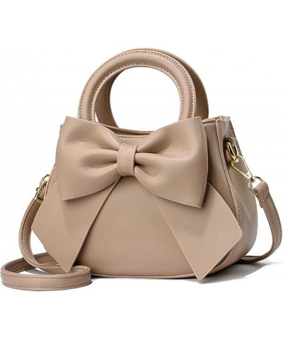 Designer Small Handbags for Women with Top Carry Handle and Cute Bow Knot,Leather Purses and Over-Shoulder Strap Khaki 1 $37....