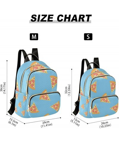 Pizza Blue Cute Backpack for Women Shoulder Bag Lightweight Mini Backpack Casual Daypack for Travel Mini(10.23'' x 5.11'' x 1...