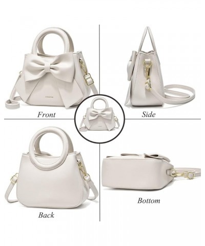 Designer Small Handbags for Women with Top Carry Handle and Cute Bow Knot,Leather Purses and Over-Shoulder Strap Khaki 1 $37....