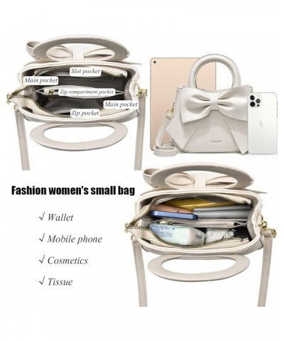 Designer Small Handbags for Women with Top Carry Handle and Cute Bow Knot,Leather Purses and Over-Shoulder Strap Khaki 1 $37....