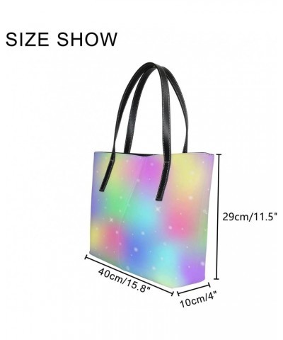 Vintage Abstract Colourful Rainbow Galaxy Tote Bag for Women Leather Handbags Women's Crossbody Handbags Work Tote Bags for W...