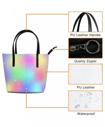 Vintage Abstract Colourful Rainbow Galaxy Tote Bag for Women Leather Handbags Women's Crossbody Handbags Work Tote Bags for W...