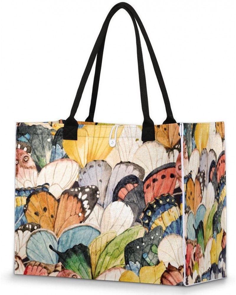 Butterfly Wings Cute Tote Bag with Digital Printing | Multi-Surface Design | Interior Pockets & Exterior Buttons | Ideal for ...