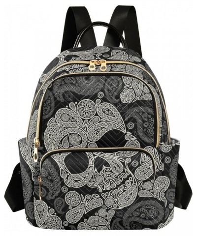 Skull Paisley Halloween Mini Backpack Purse for Women Travel Bag Fashion Daypack Back Pack Shoulder Bag Multicolor Medium $17...