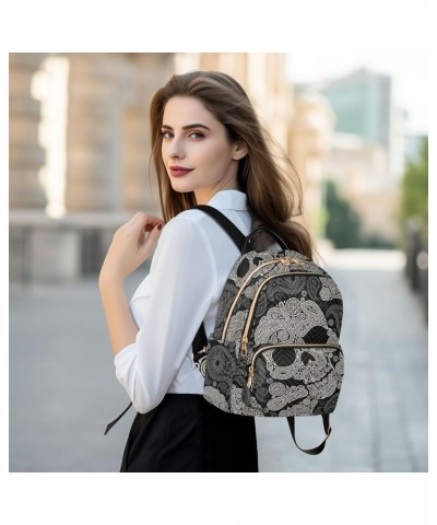 Skull Paisley Halloween Mini Backpack Purse for Women Travel Bag Fashion Daypack Back Pack Shoulder Bag Multicolor Medium $17...