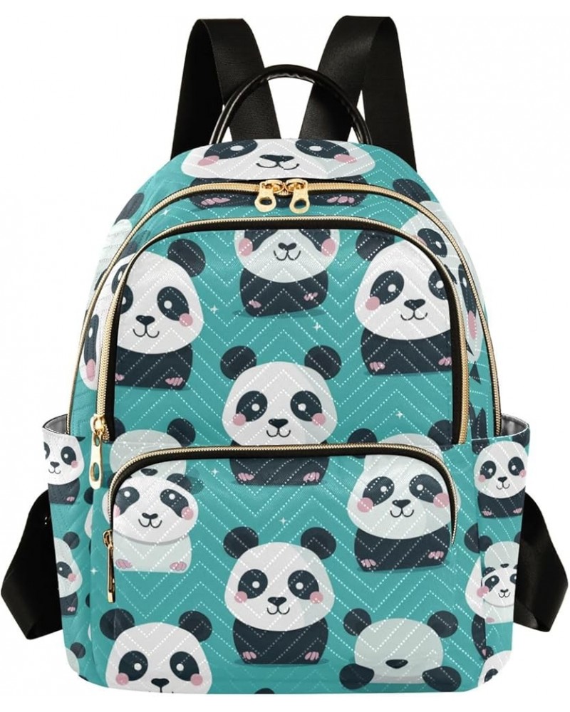 Mini Backpack Purse for Women, Cute Pandas Green Travel Bag Casual Daypack Shoulder Bag Medium $14.40 Backpacks