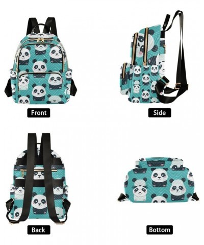 Mini Backpack Purse for Women, Cute Pandas Green Travel Bag Casual Daypack Shoulder Bag Medium $14.40 Backpacks