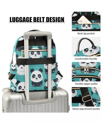 Mini Backpack Purse for Women, Cute Pandas Green Travel Bag Casual Daypack Shoulder Bag Medium $14.40 Backpacks