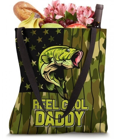 Vintage Reel Cool Daddy - American Flag Patriotic Fishing Tote Bag $13.32 Totes