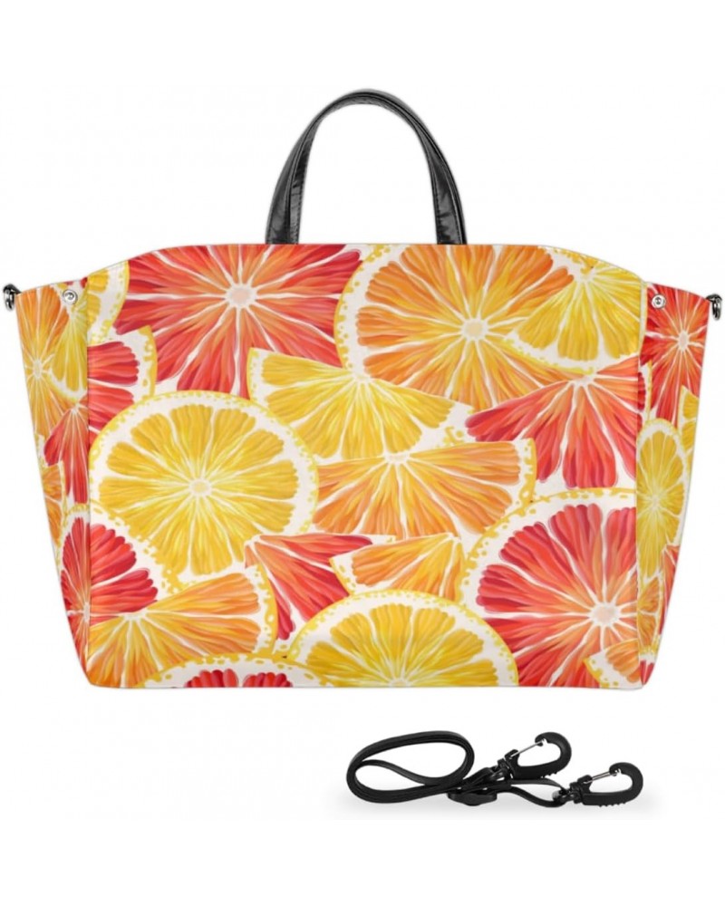 Citrus Fruits Large Tote Bag for Women Travel Should Bag Big Oversized Totes Waterproof Crossbody Tote Bag with Adjustable St...