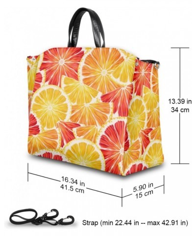 Citrus Fruits Large Tote Bag for Women Travel Should Bag Big Oversized Totes Waterproof Crossbody Tote Bag with Adjustable St...