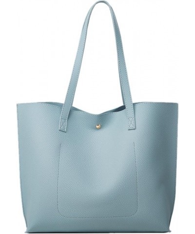 Tote Bags Vegan Leather Purses and Handbags for Women Top Handle Ladies Shoulder Bags with Purse 2-sky Blue $10.49 Totes