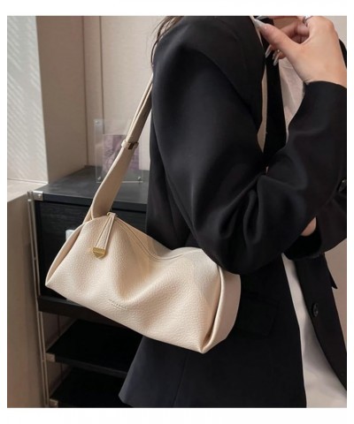 PU Fashionable Retro Solid Color Shoulder Bag Soft Leather Versatile Underarm Bag Handbag Crossbody Bag 2024 B Beige $15.07 S...