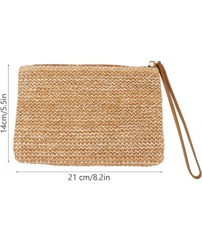 1pc Straw Wallet Beach Handbag Hand Purse Wristlet Handbag Straw Purse Women Purses Straw Clutch Bags for Women Ladies Wallet...