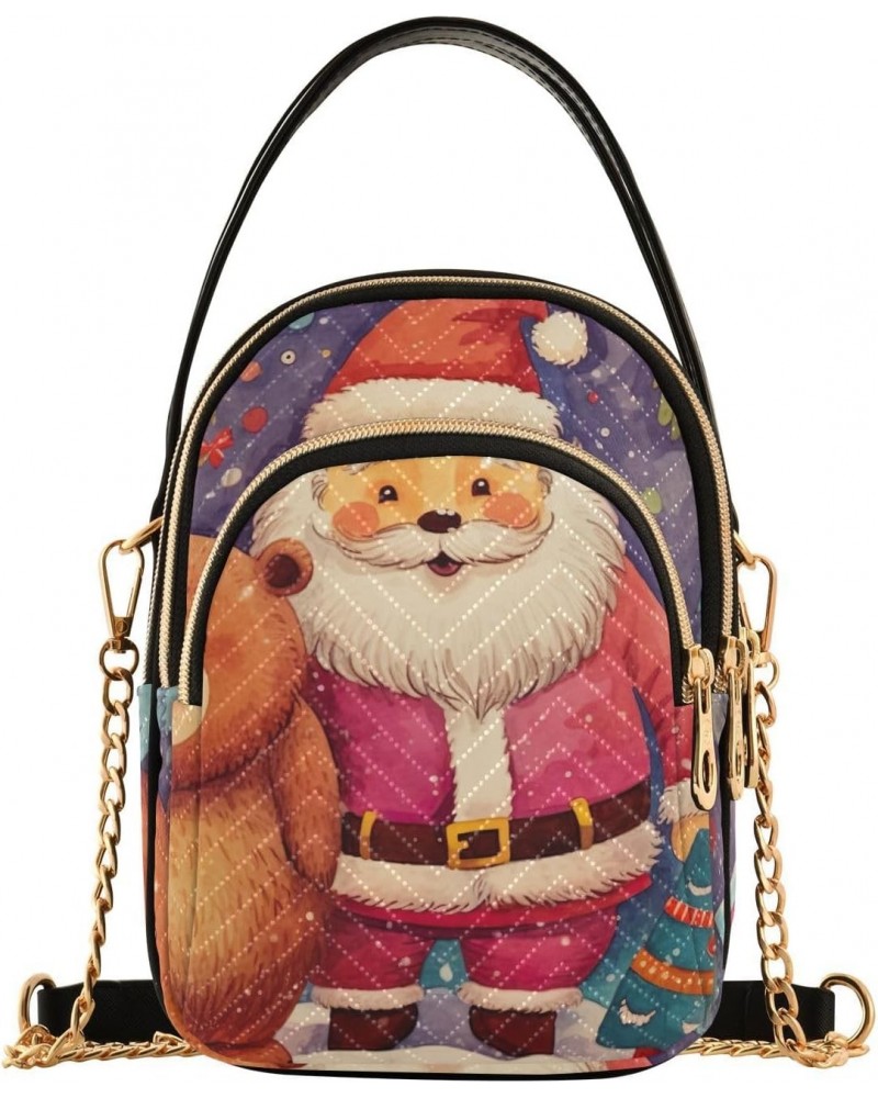 Happy Christmas Small Crossbody Sling Bag for Women Cell Phone Purse Bag Shoulder Handbags with 3 Pockets $14.03 Crossbody Bags