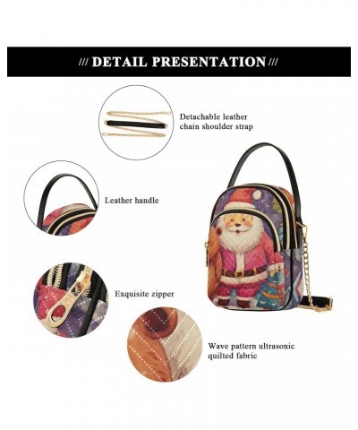 Happy Christmas Small Crossbody Sling Bag for Women Cell Phone Purse Bag Shoulder Handbags with 3 Pockets $14.03 Crossbody Bags