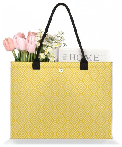 Yellow Rhombus Large Tote Bag Retro Pattern Shoulder Bag For Women Teachers Nurses Work Shopping Travel Handbag Purse $9.76 T...