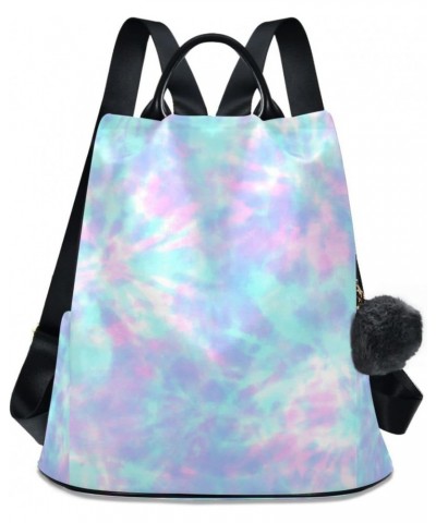 Tie Dye Pastel Ornamental Polyester Backpack Purse Travel Bag for Women Fashion Back Pack Shoulder Bag $20.39 Backpacks