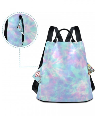 Tie Dye Pastel Ornamental Polyester Backpack Purse Travel Bag for Women Fashion Back Pack Shoulder Bag $20.39 Backpacks